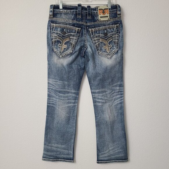 NEW Rock Revival Ruben Boot Denim Jeans Size 31x32 Blue